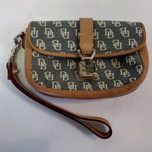 Dooney & Burke Wallet Wristlet Monogram Leather & Canvas